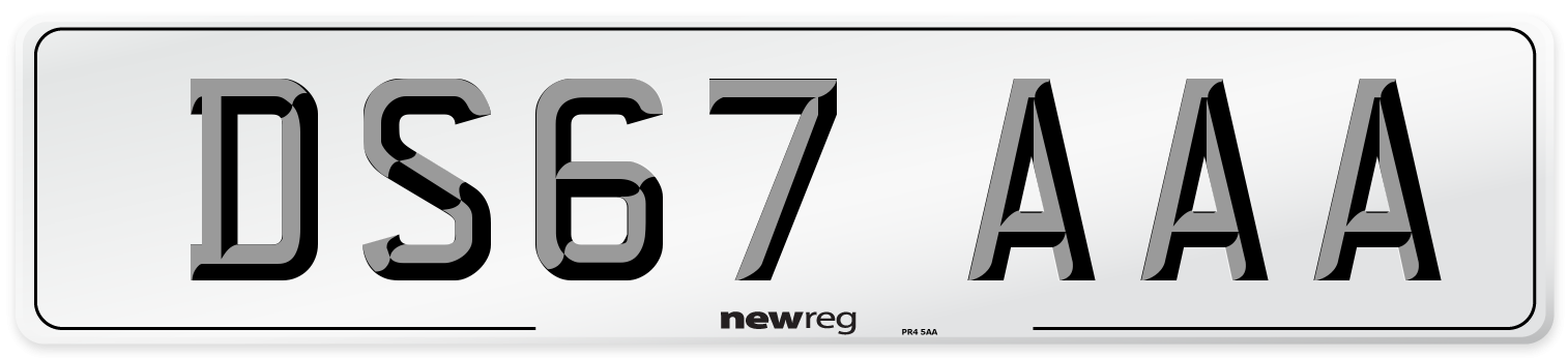 DS67 AAA Number Plate from New Reg